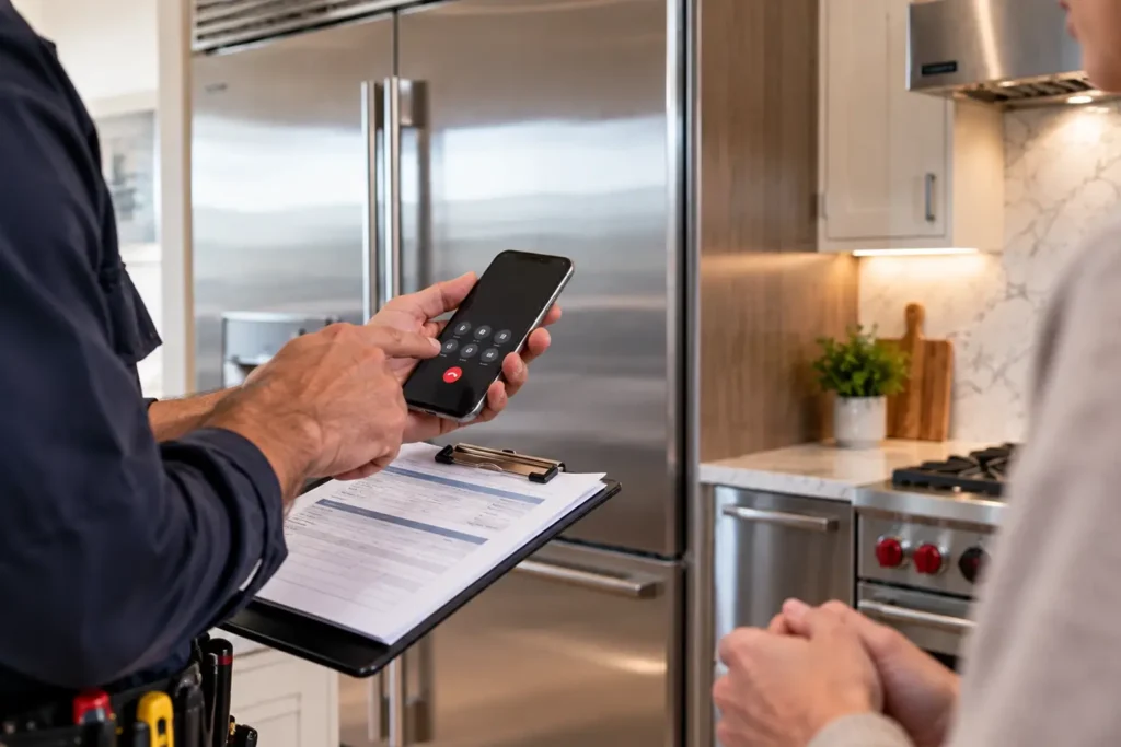 Confirming an appliance repair appointment time
